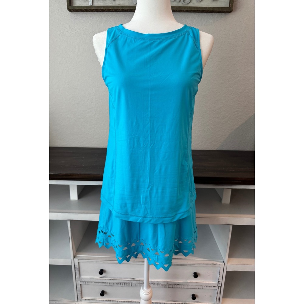 Lilly Pulitzer Luxletic Renay Tank Top Theah Skort Set Turquoise Oasis Size M